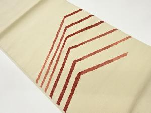 作家物　手織り紬幾何学模様織出し名古屋帯